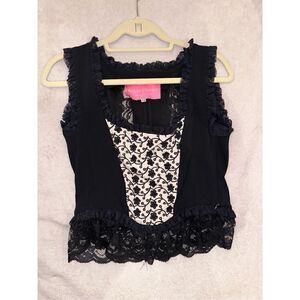 ROUGE Á LEVRES black and white blouse size 42 women’s